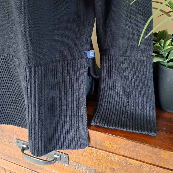 ❤️Gap Turtleneck Sweater Women's Small Black Split Hem Chunky Knit Ribbed … - Picture 9 of 15